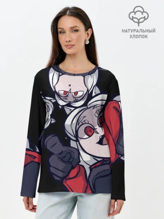 Лонгслив женский. Хлопок / Мультяшные герои Helltaker
