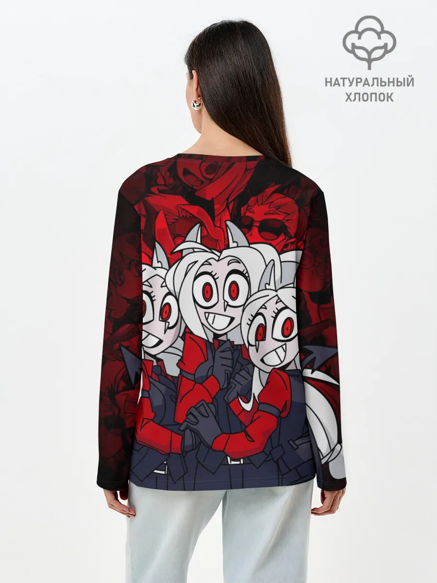 Лонгслив женский. Хлопок / HELLTAKER CERBERUS