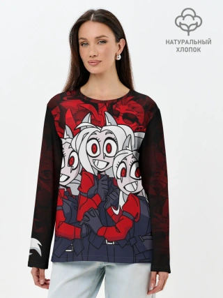 Лонгслив женский. Хлопок / HELLTAKER CERBERUS