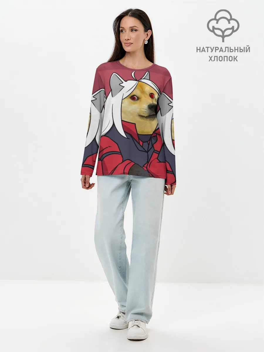 Лонгслив женский. Хлопок / ХЕЛЛТЕЙКЕР ДОГГО