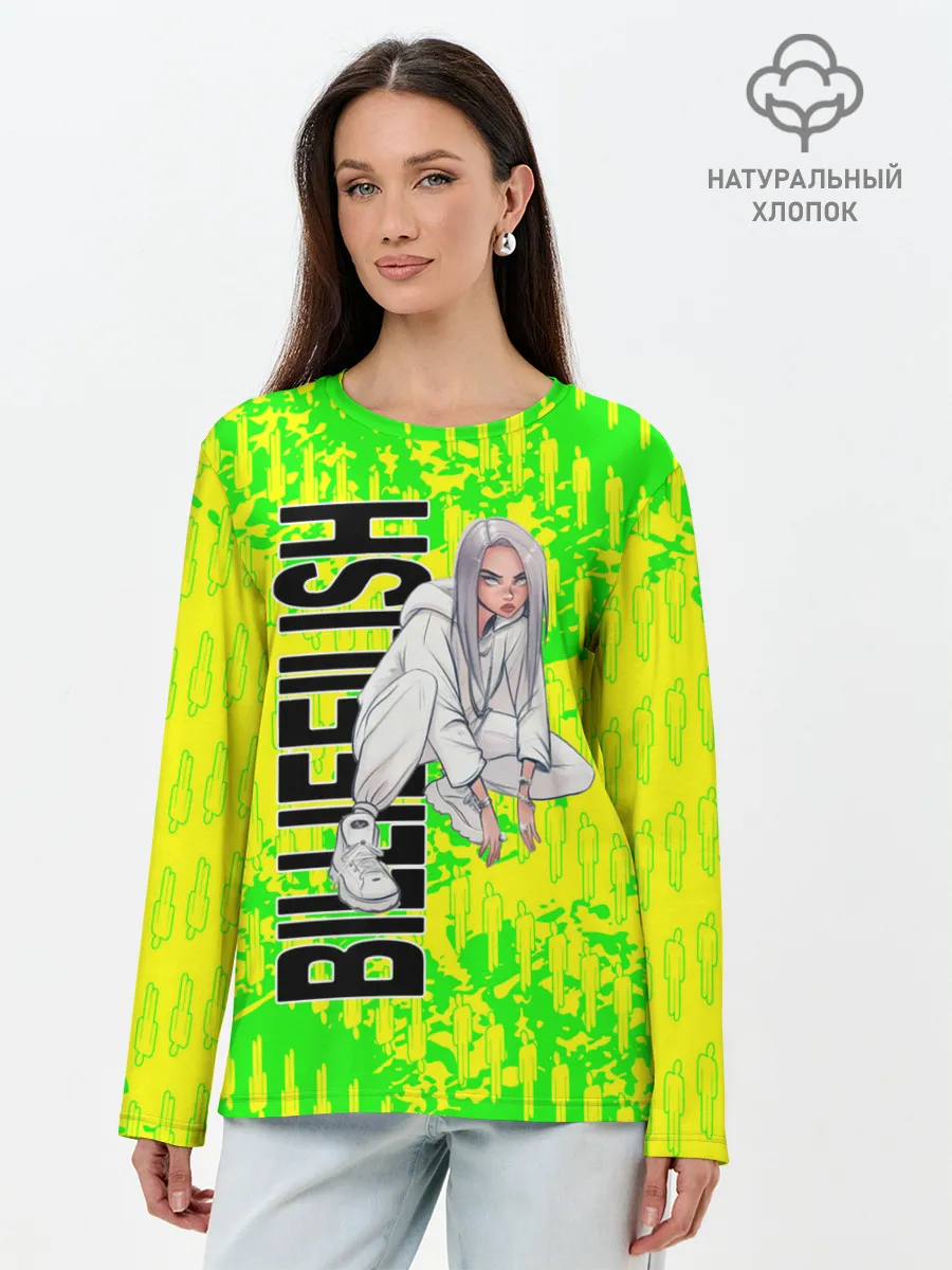 Лонгслив женский. Хлопок / билли айлиш