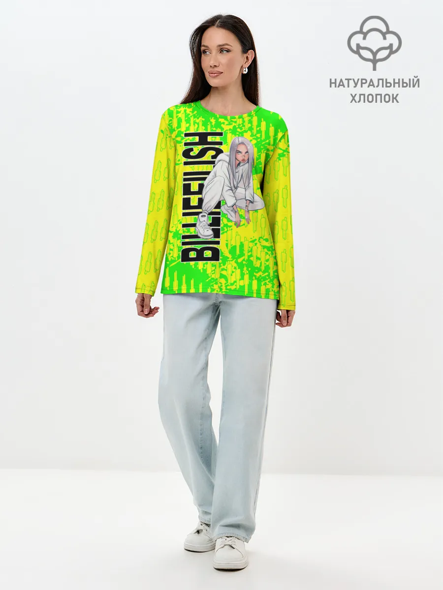 Лонгслив женский. Хлопок / билли айлиш