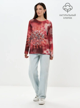 Лонгслив женский. Хлопок / Коронавирус