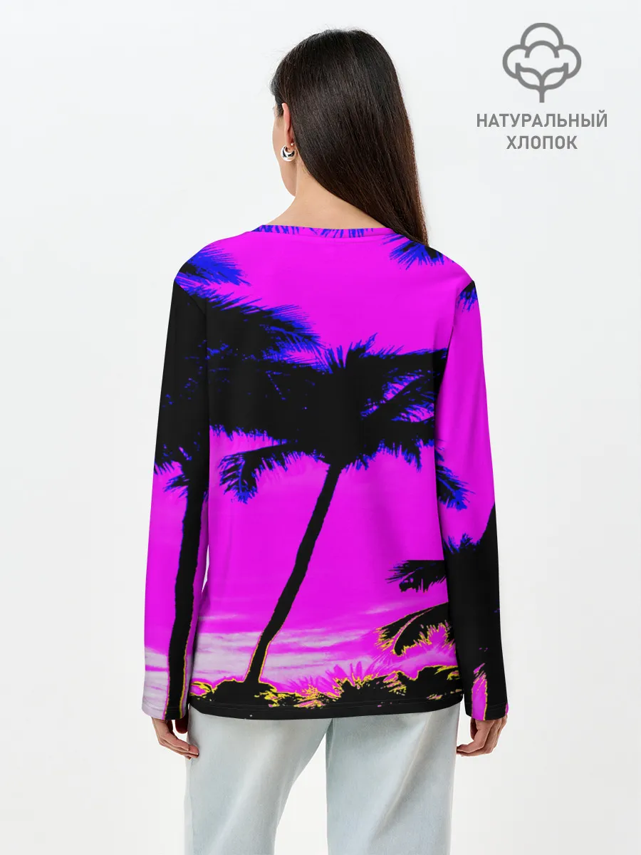 Лонгслив женский. Хлопок / НЕОНОВЫЙ ЗАКАТ