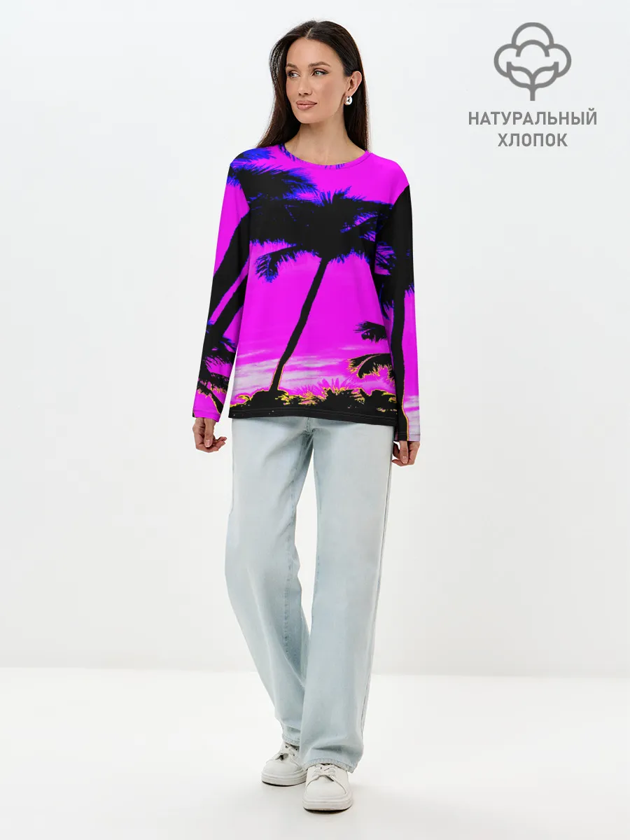 Лонгслив женский. Хлопок / НЕОНОВЫЙ ЗАКАТ