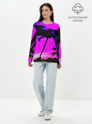 Лонгслив женский. Хлопок / НЕОНОВЫЙ ЗАКАТ
