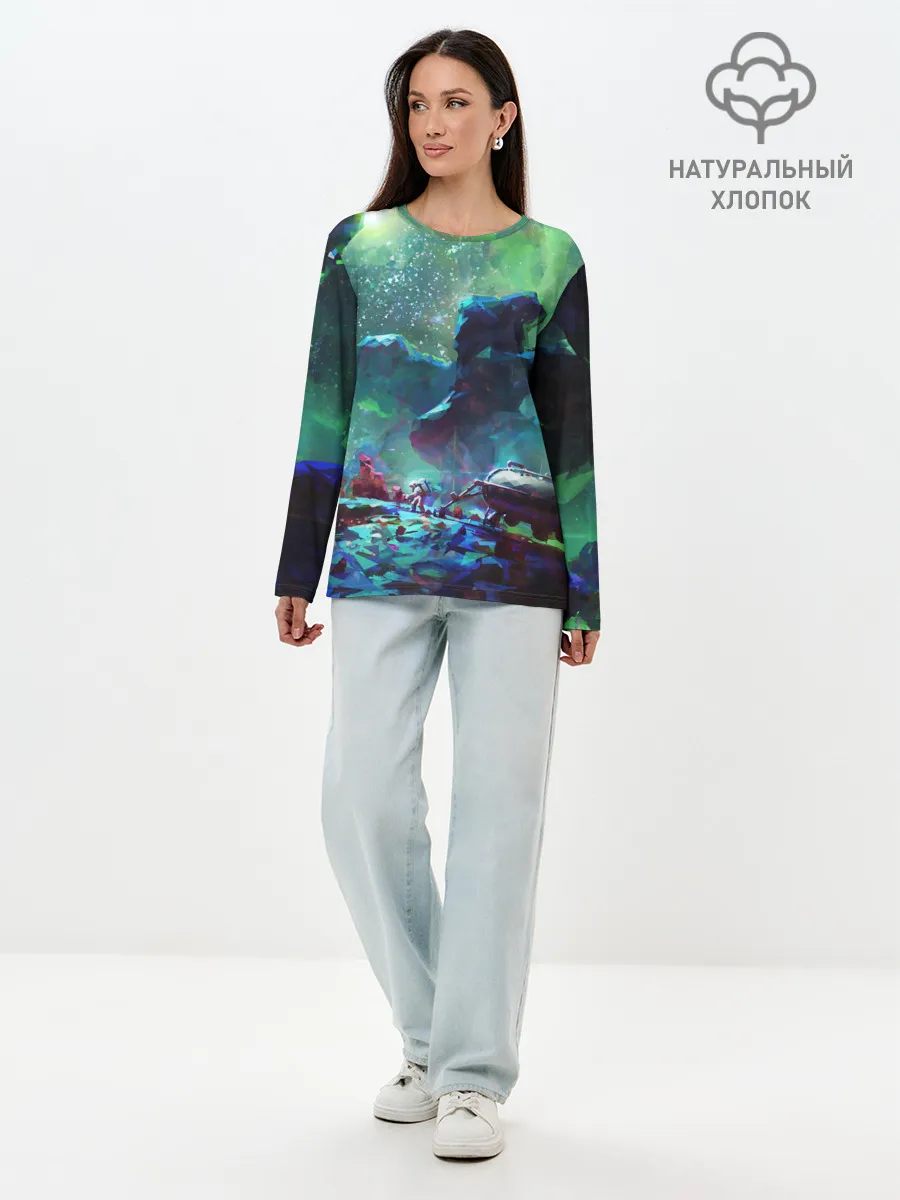 Лонгслив женский. Хлопок / КОСМОС:КОСМОНАВТ