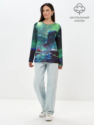 Лонгслив женский. Хлопок / КОСМОС:КОСМОНАВТ