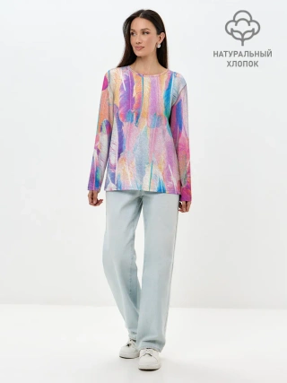 Лонгслив женский. Хлопок / ПЕРЬЯ