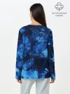 Лонгслив женский. Хлопок / Blue Abstraction