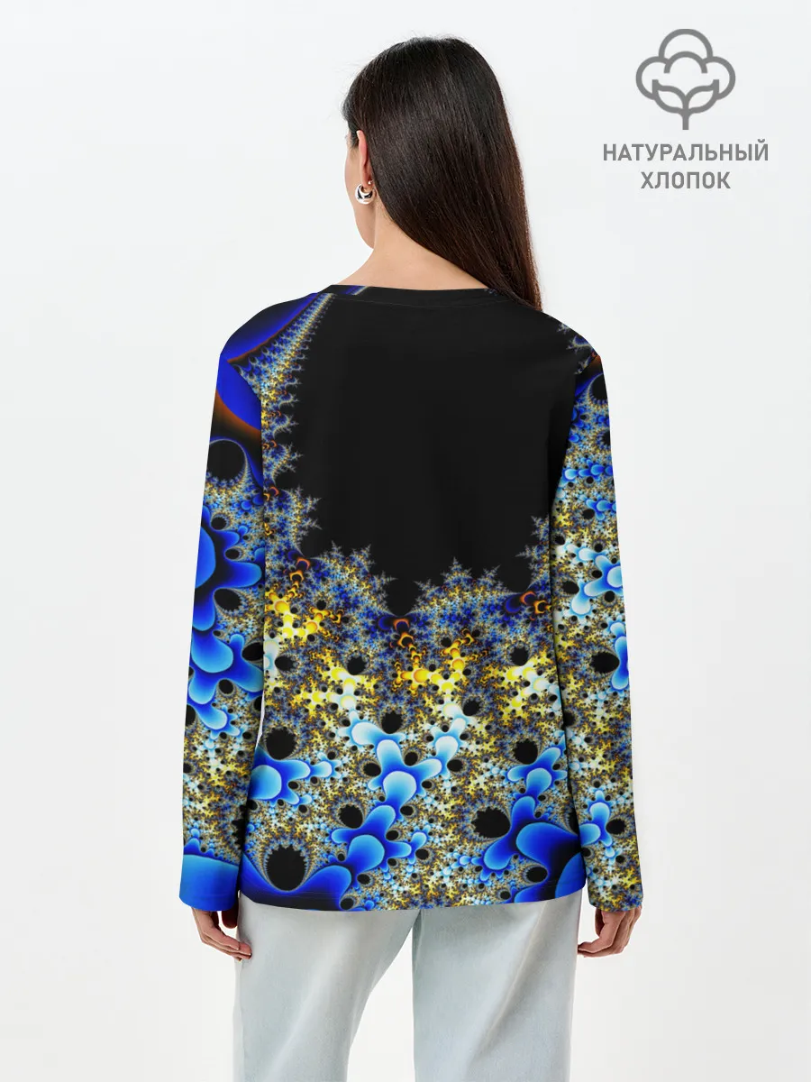 Лонгслив женский. Хлопок / Фрактальная материя l Fractal