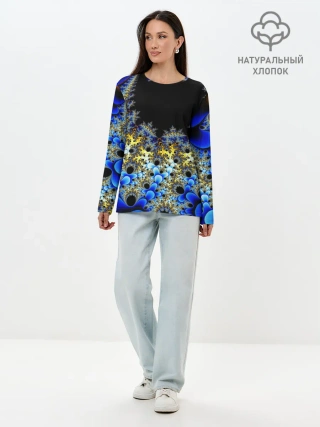 Лонгслив женский. Хлопок / Фрактальная материя l Fractal