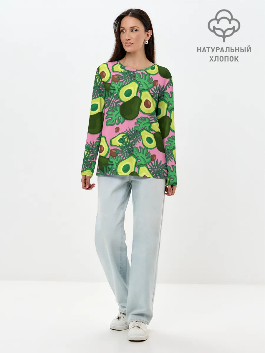 Лонгслив женский. Хлопок / avocado