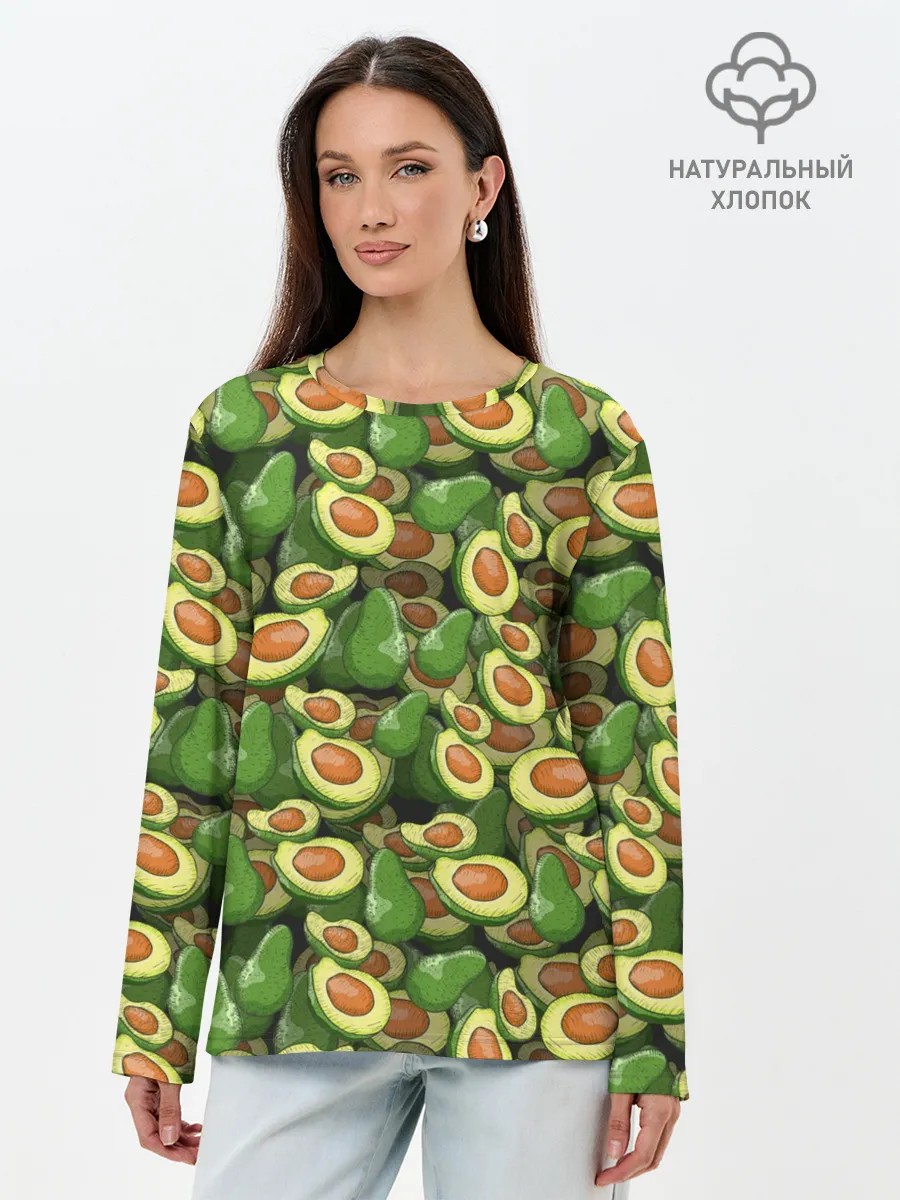 Лонгслив женский. Хлопок / avocado