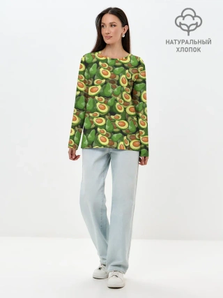 Лонгслив женский. Хлопок / avocado