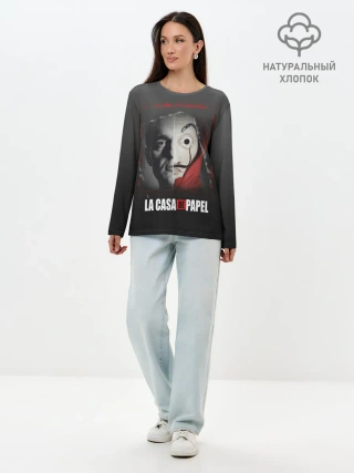 Лонгслив женский. Хлопок / Бумажный дом