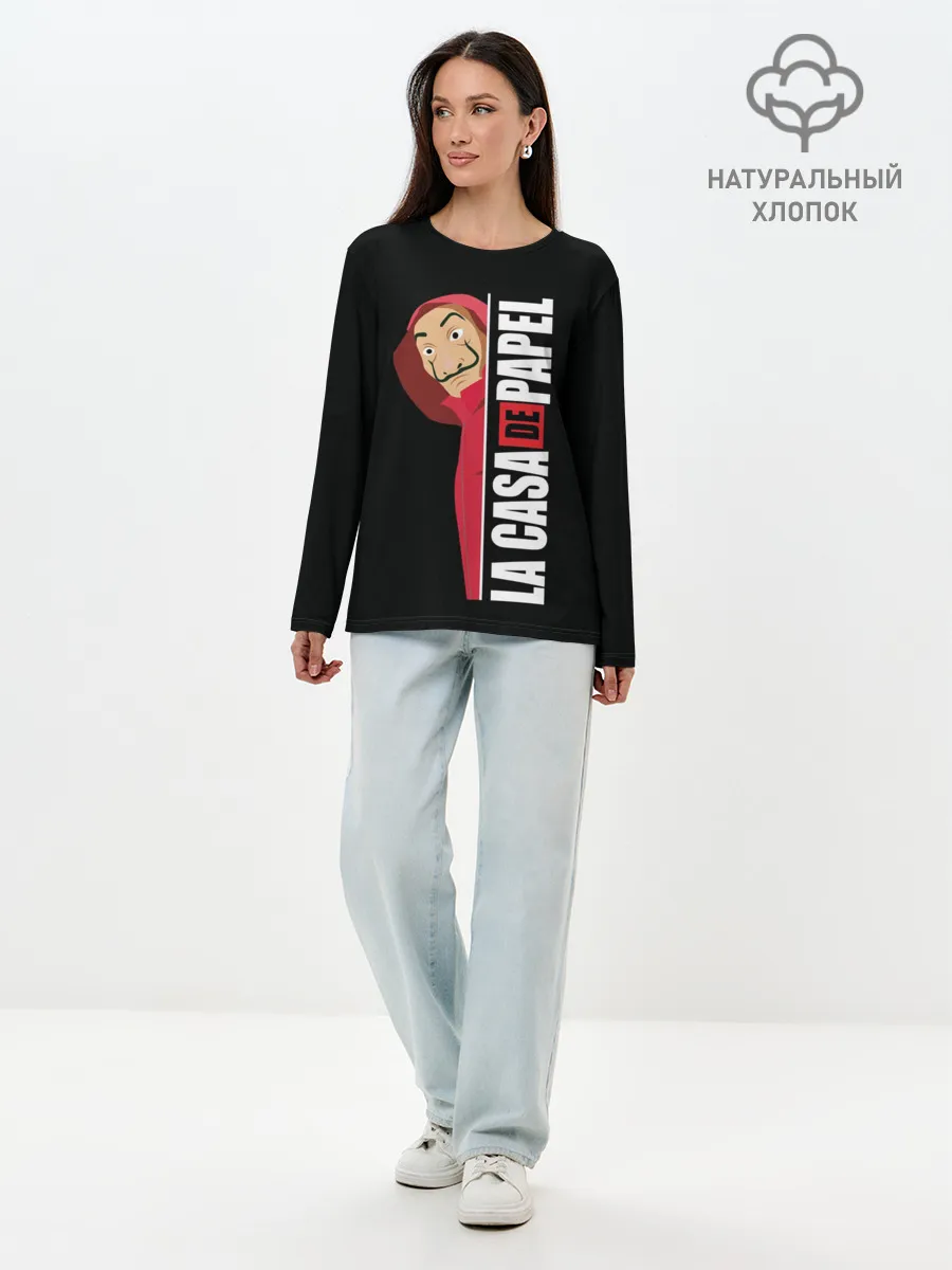 Лонгслив женский. Хлопок / Бумажный дом