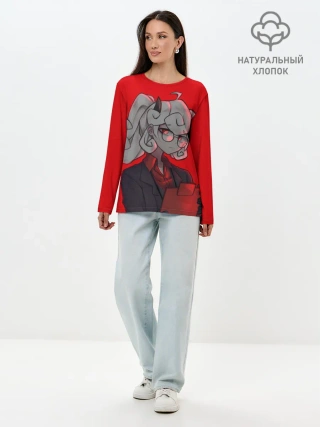 Лонгслив женский. Хлопок / Чудесная Пандемоника