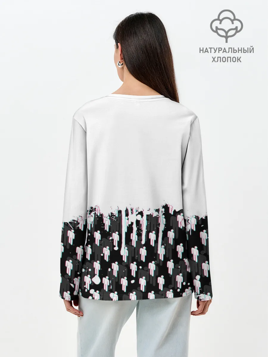 Лонгслив женский. Хлопок / BILLIE EILISH GLITCH