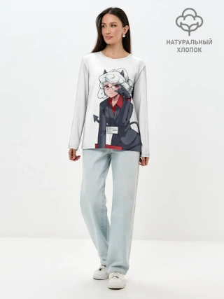 Лонгслив женский. Хлопок / ХЕЛЛТЕЙКЕР