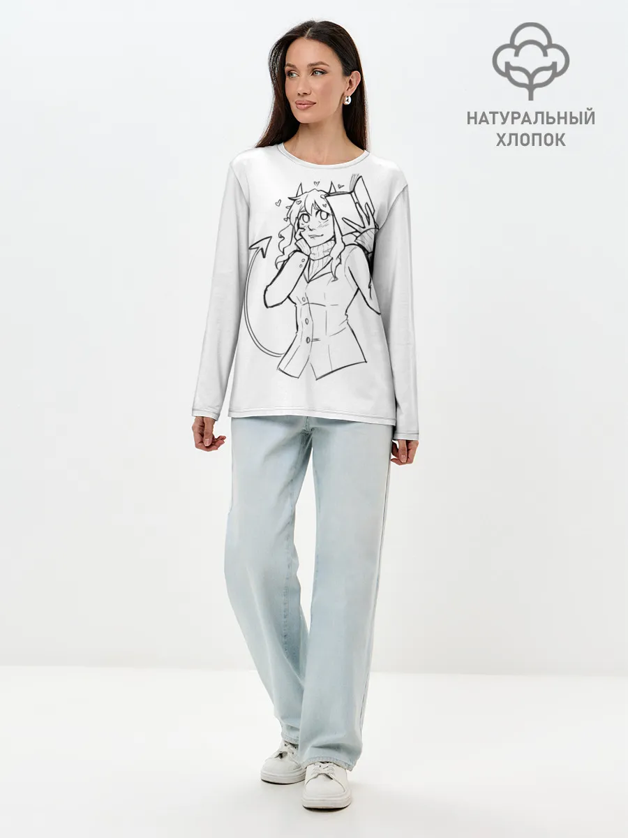 Лонгслив женский. Хлопок / ЛЮБЛЮ КНИГИ