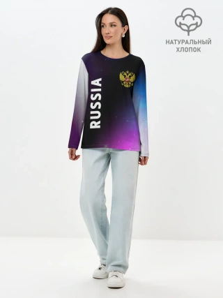 Лонгслив женский. Хлопок / RUSSIA / РОССИЯ