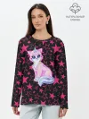 Лонгслив женский. Хлопок / Cat Unicorn | Кот Единорог