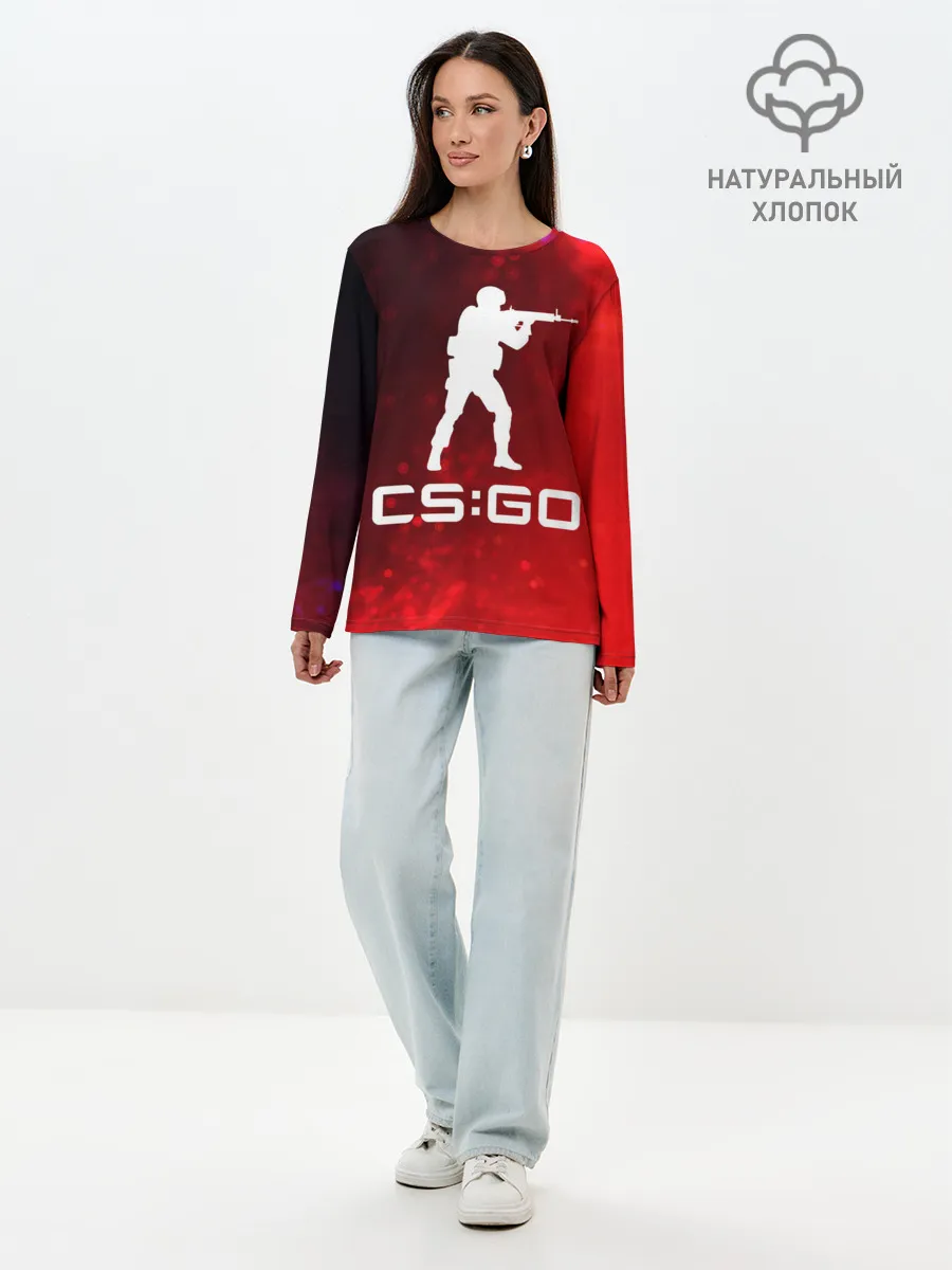 Лонгслив женский. Хлопок / CS GO | КС ГО