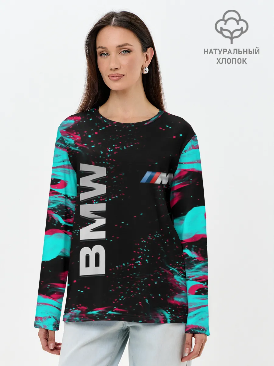 Лонгслив женский. Хлопок / BMW