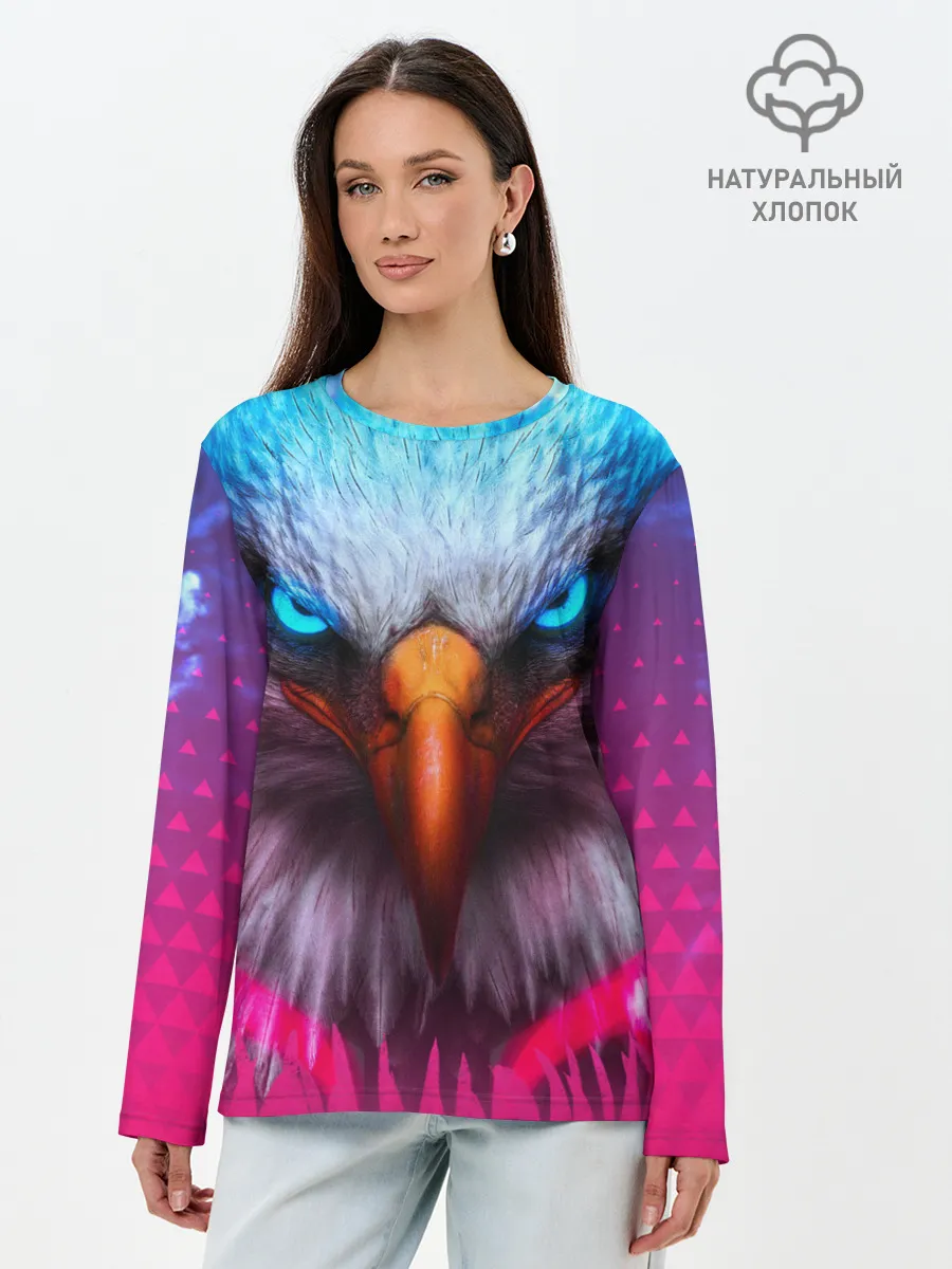 Лонгслив женский. Хлопок / Взгляд орла