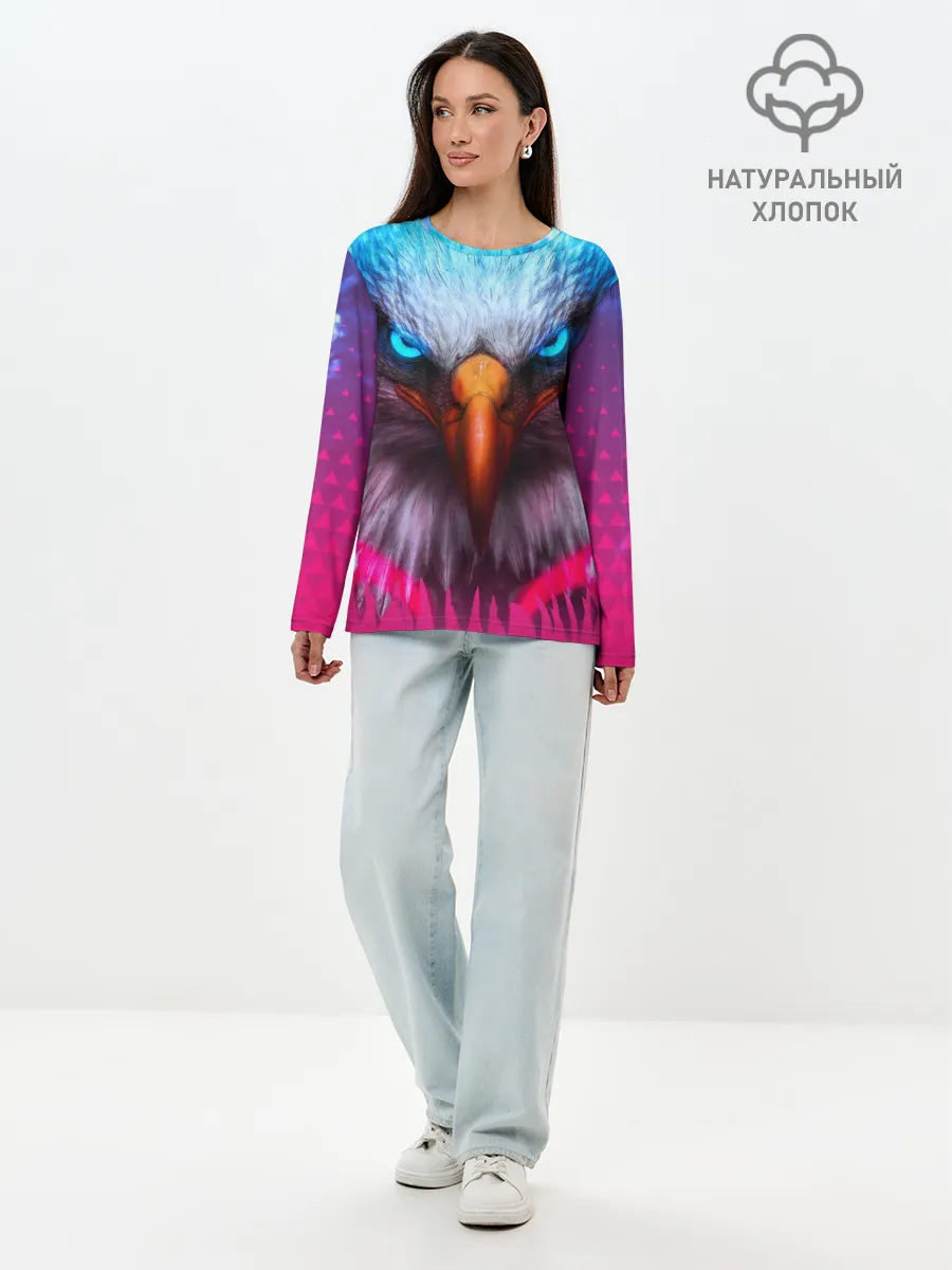 Лонгслив женский. Хлопок / Взгляд орла