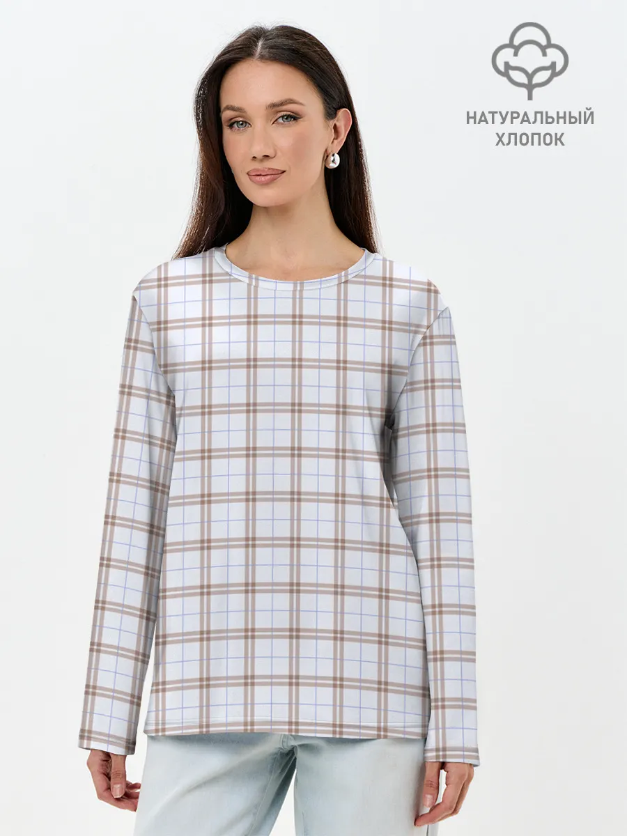 Лонгслив женский. Хлопок / Стиль Джентльмены