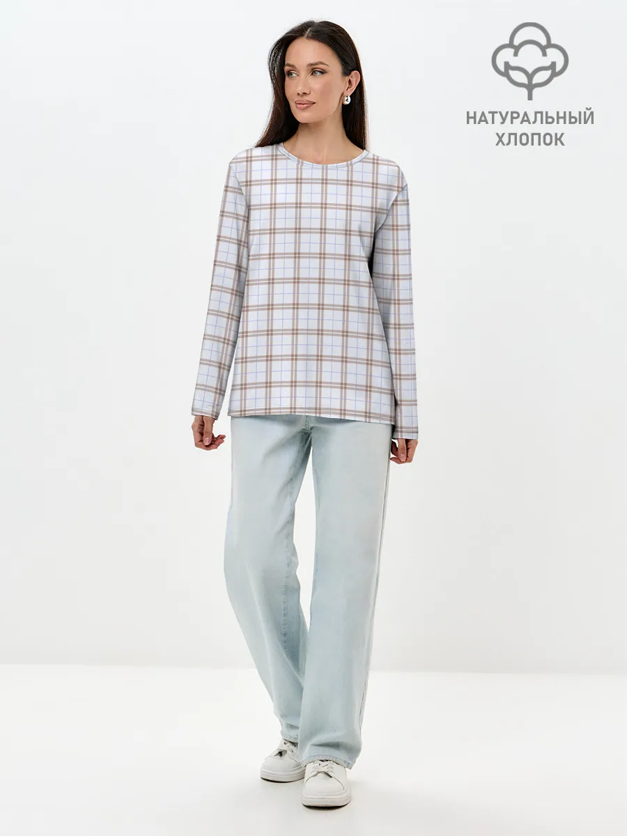 Лонгслив женский. Хлопок / Стиль Джентльмены