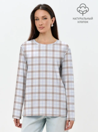 Лонгслив женский. Хлопок / Стиль Джентльмены