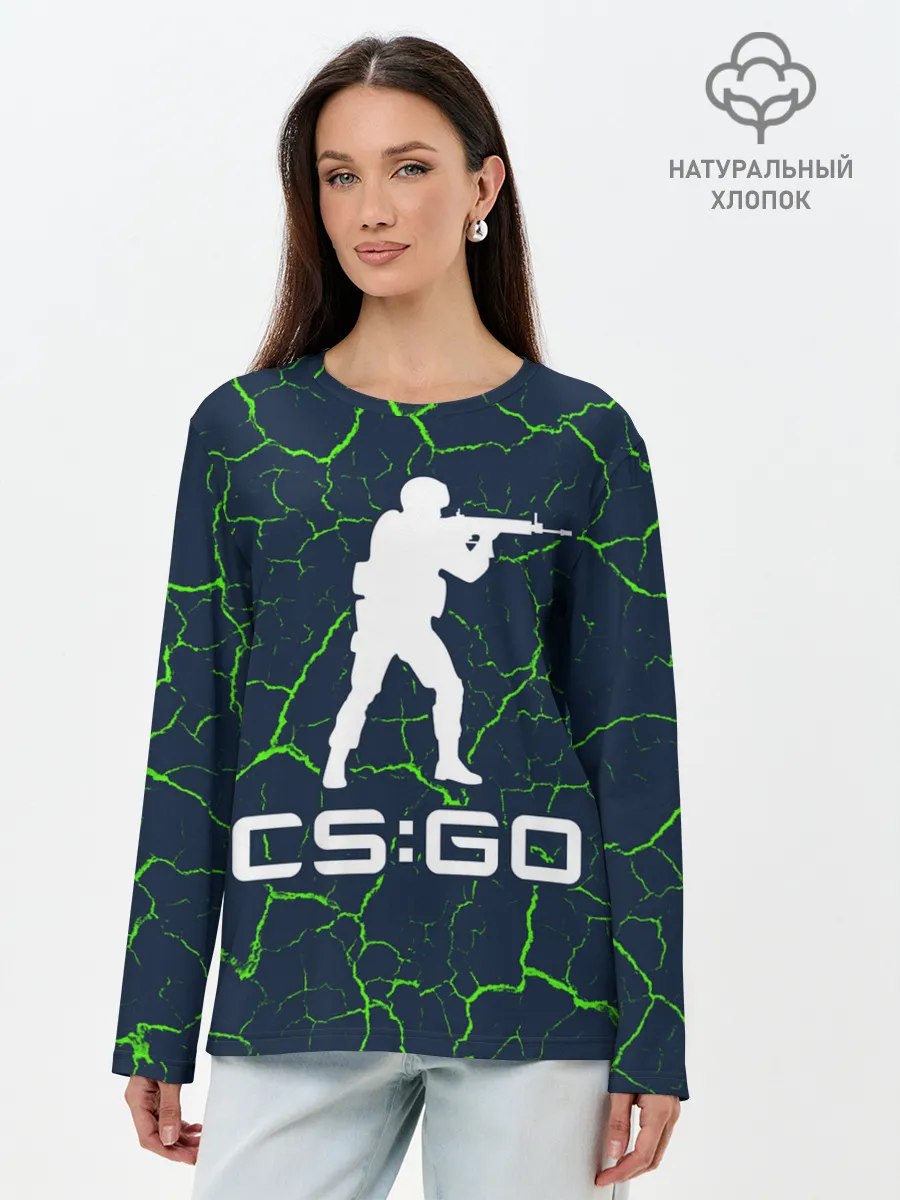 Лонгслив женский. Хлопок / CS GO | КС ГО