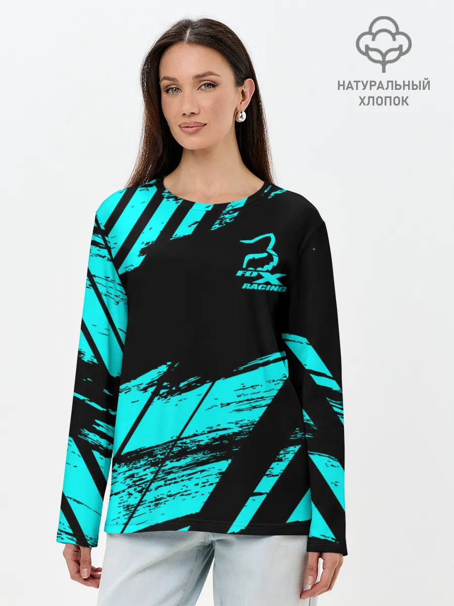 Лонгслив женский. Хлопок / Форма для мотокросса FOX