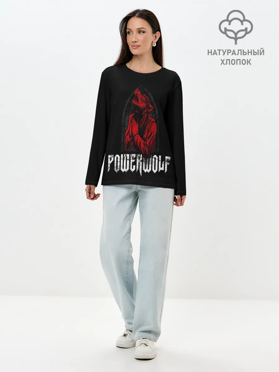 Лонгслив женский. Хлопок / POWERWOLF