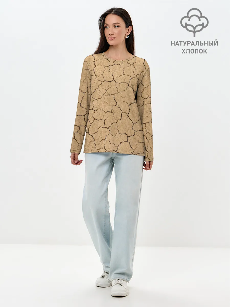 Лонгслив женский. Хлопок / Пустыня