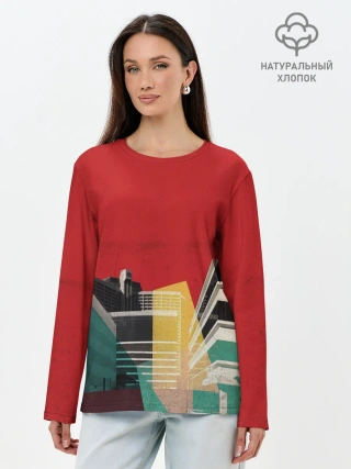 Лонгслив женский. Хлопок / архитектура