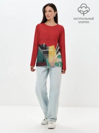 Лонгслив женский. Хлопок / архитектура