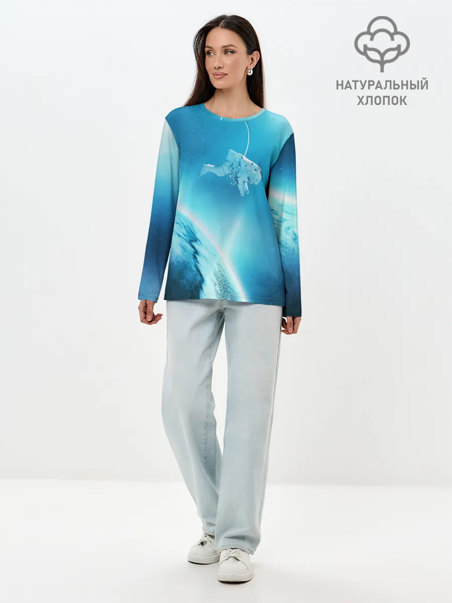 Лонгслив женский. Хлопок / КОСМОНАВТ