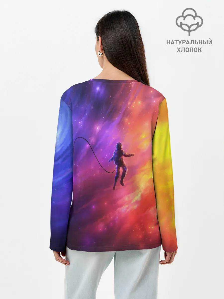 Лонгслив женский. Хлопок / НЕОНОВЫЙ КОСМОС