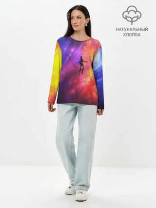 Лонгслив женский. Хлопок / НЕОНОВЫЙ КОСМОС
