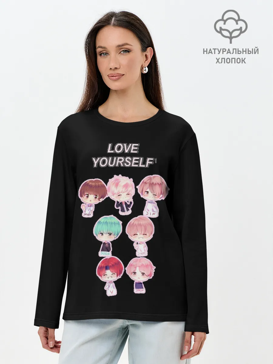Лонгслив женский. Хлопок / BTS Love Yourself