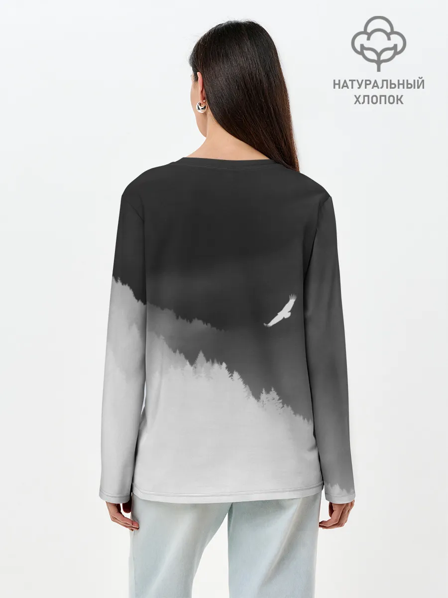 Лонгслив женский. Хлопок / ОРЁЛ НАД ЛЕСОМ