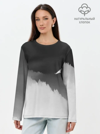 Лонгслив женский. Хлопок / ОРЁЛ НАД ЛЕСОМ