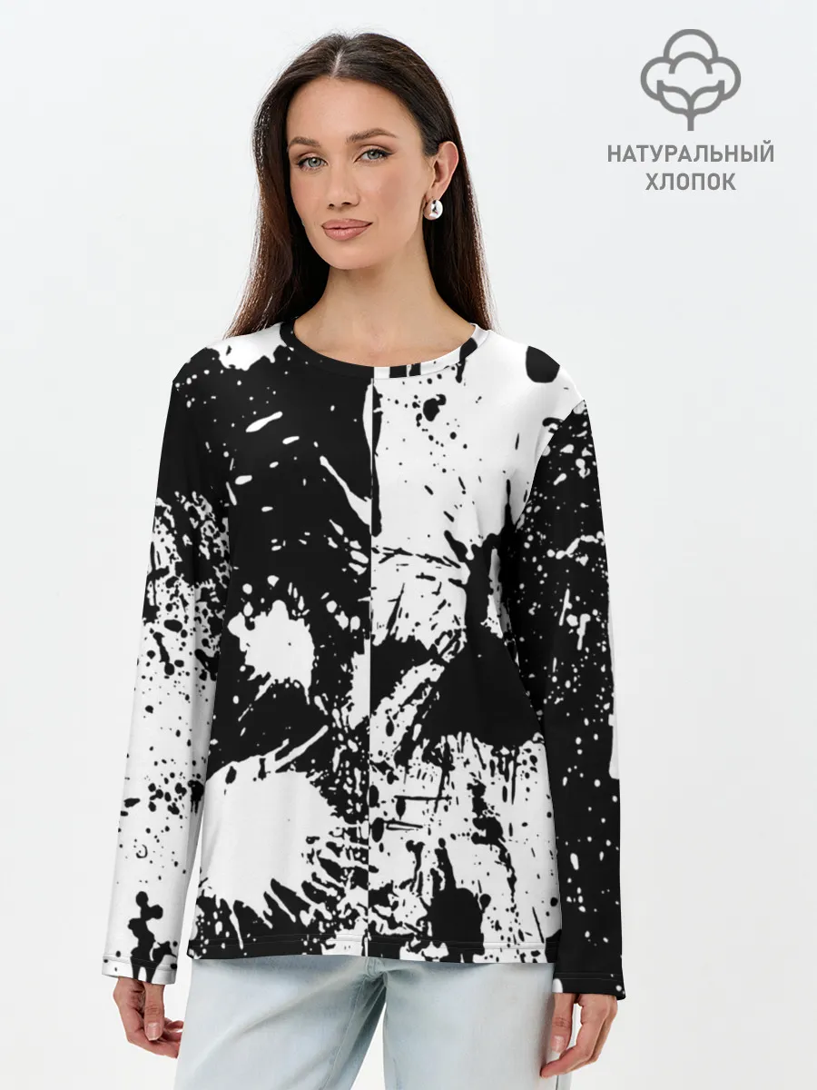 Лонгслив женский. Хлопок / КРАСКА И НИЧЕГО ЛИШНЕГО!