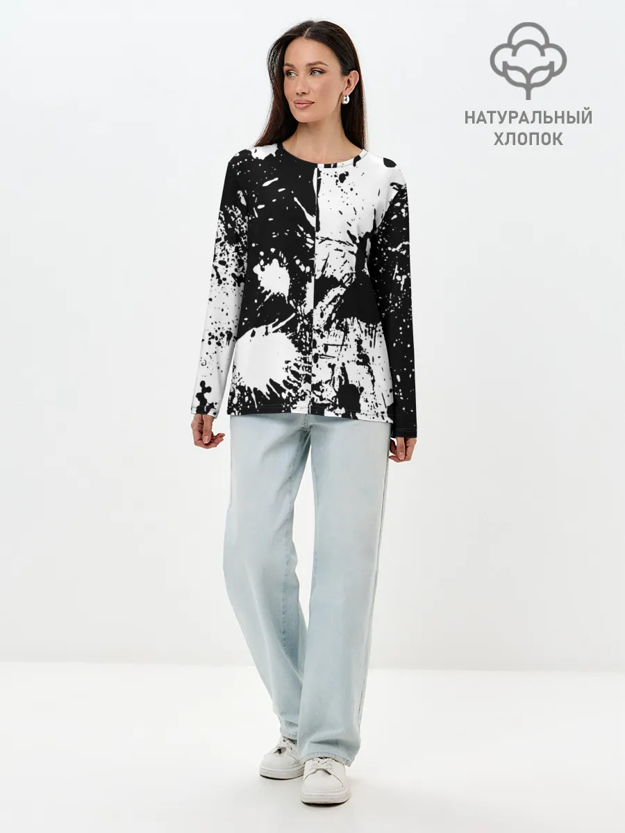 Лонгслив женский. Хлопок / КРАСКА И НИЧЕГО ЛИШНЕГО!