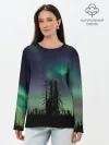 Лонгслив женский. Хлопок / Северное сияние