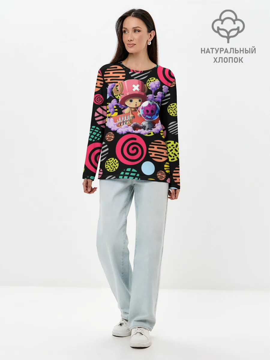 Лонгслив женский. Хлопок / Ван Пис | Чоппер